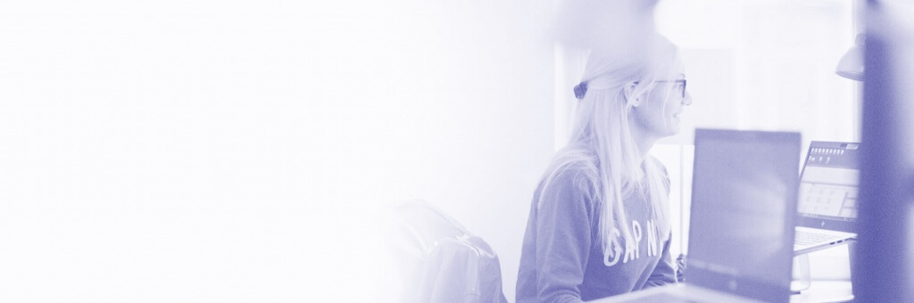 Campaign manager Anna at her desk.