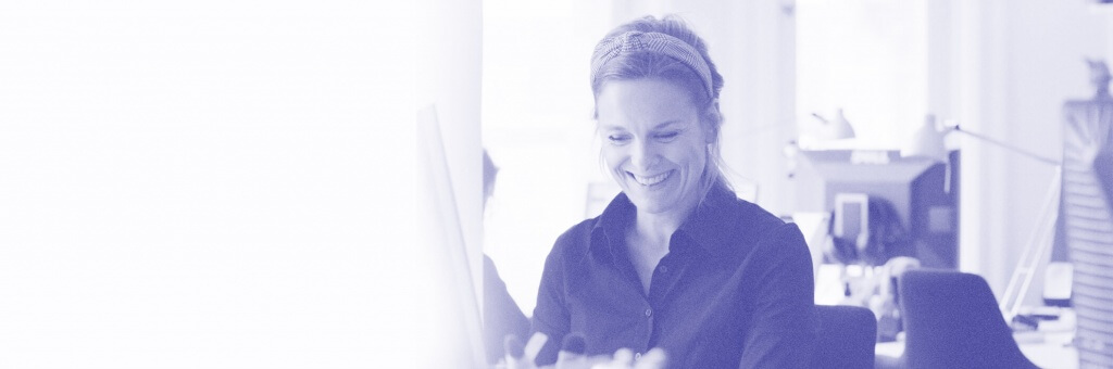 Account manager Emma at her desk.