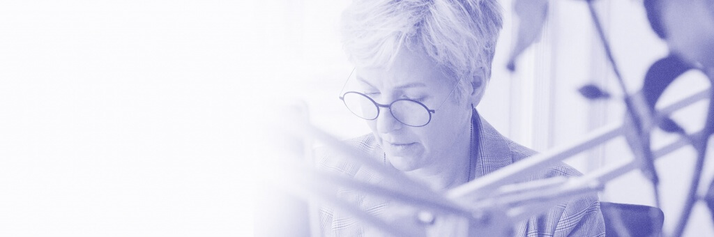 Copywriter/strategist Josefin at her desk.