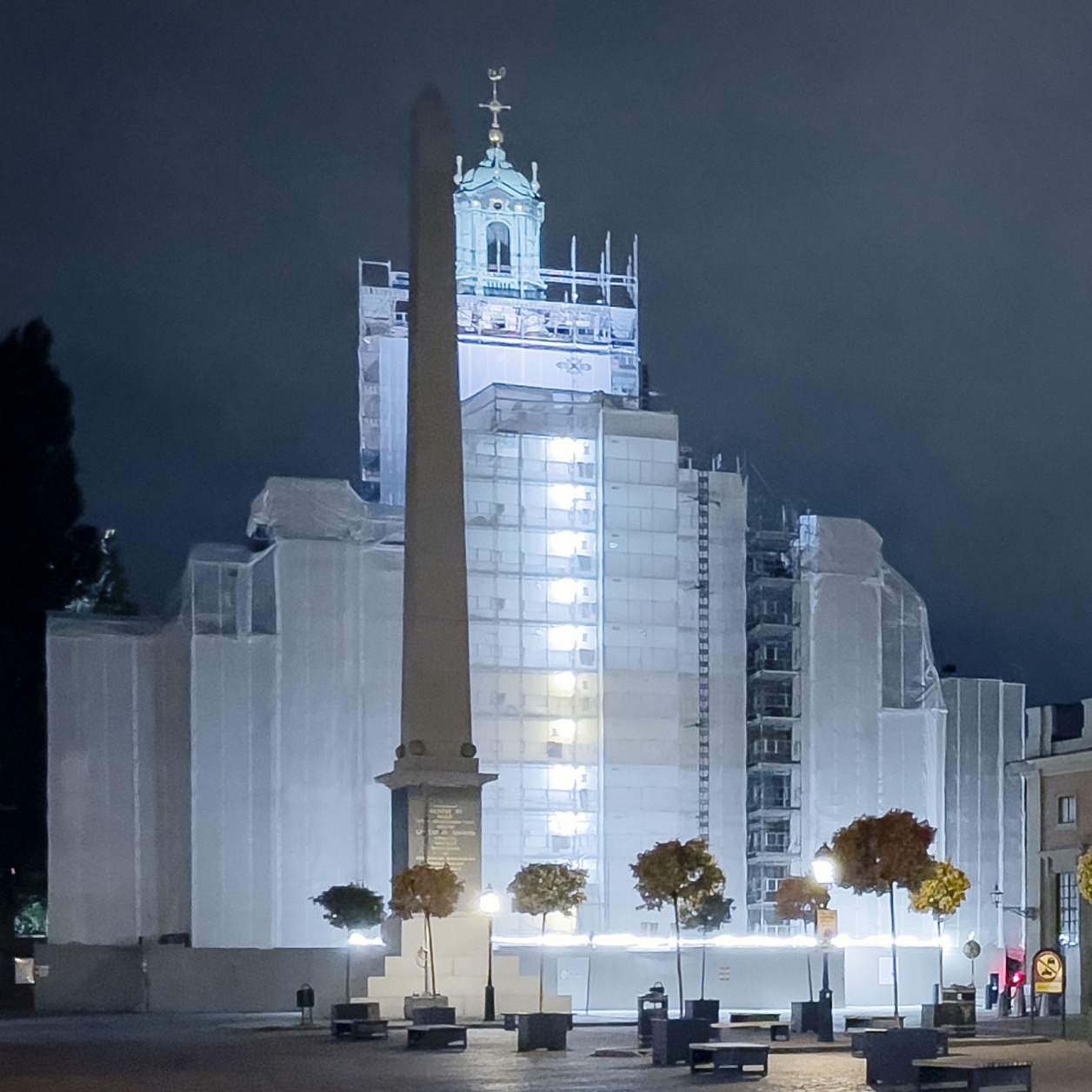 A church being renovated.